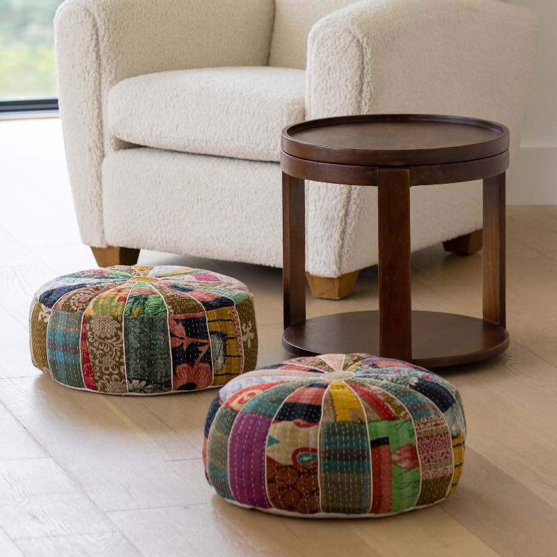 Kantha Pouf Tea Table