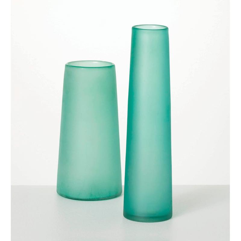 Seaglass Modern Vases, Set of 2