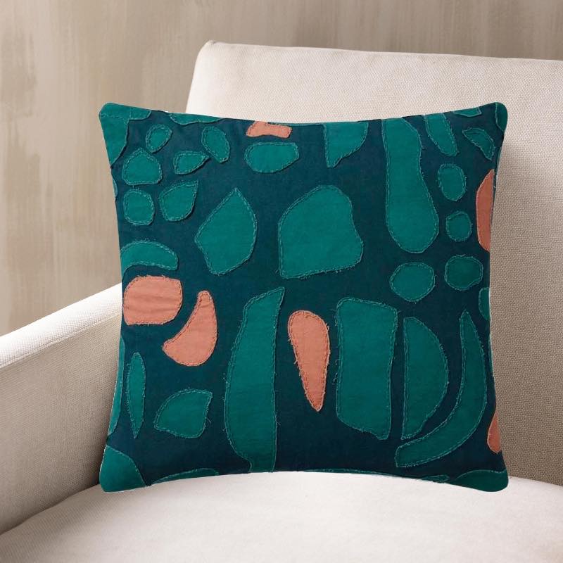 Teal Clay Boho Pillow