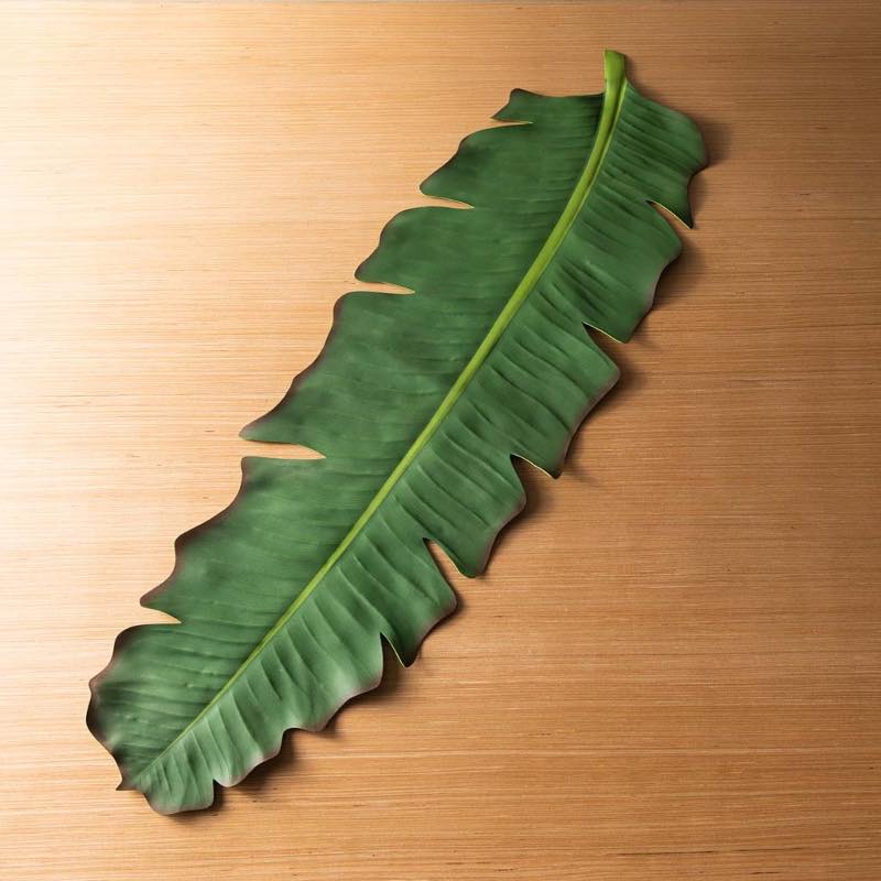 Faux Tropical Leaf Runner