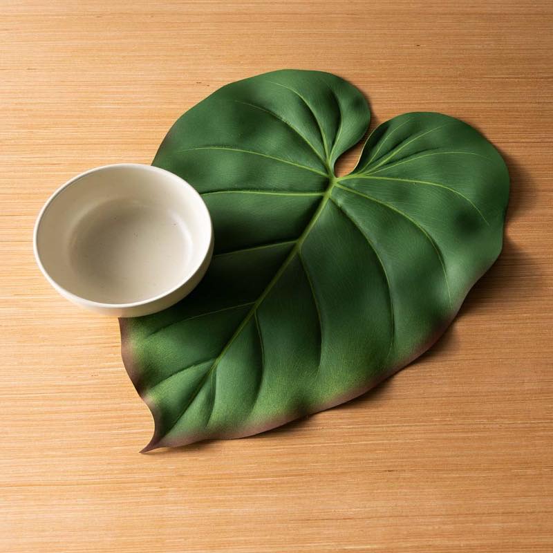 Faux Tropical Philodendren Leaf Placemats, Set of 4