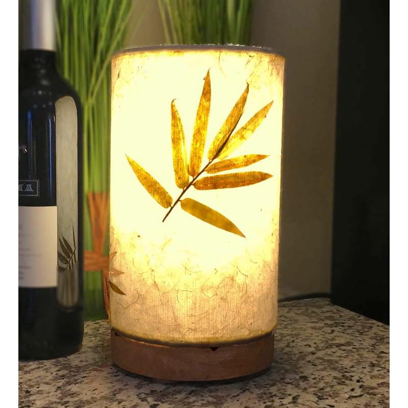 Handcrafted Short Paper Cylinder Table Lamp