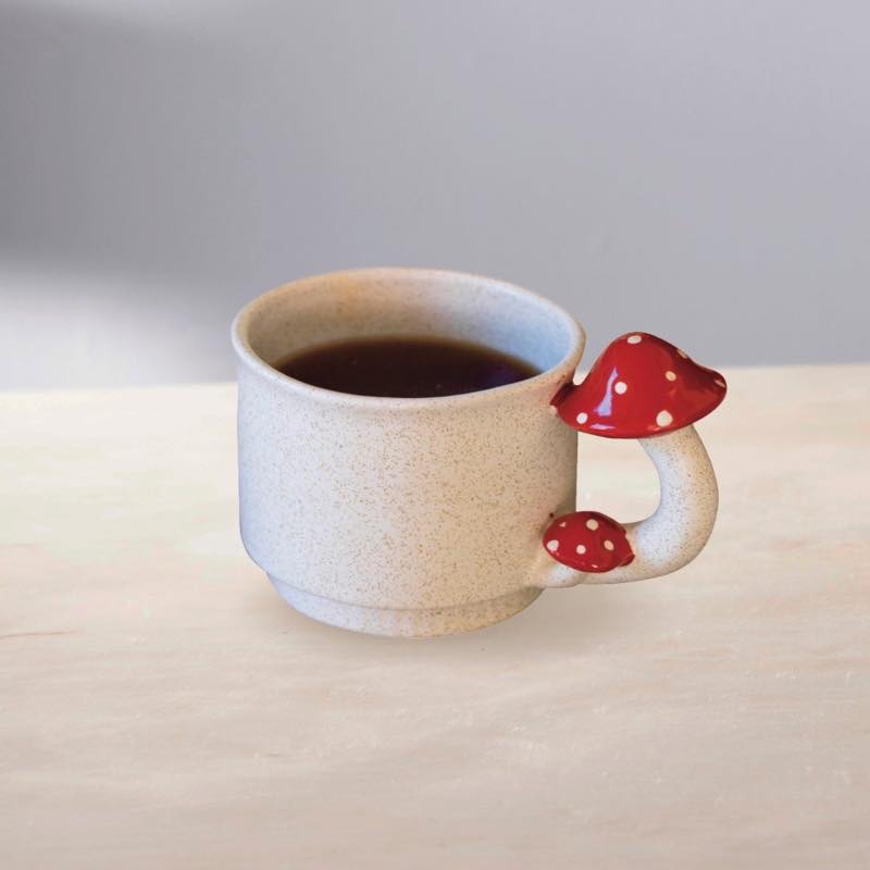 Ceramic Mushroom Mugs, Set of 4