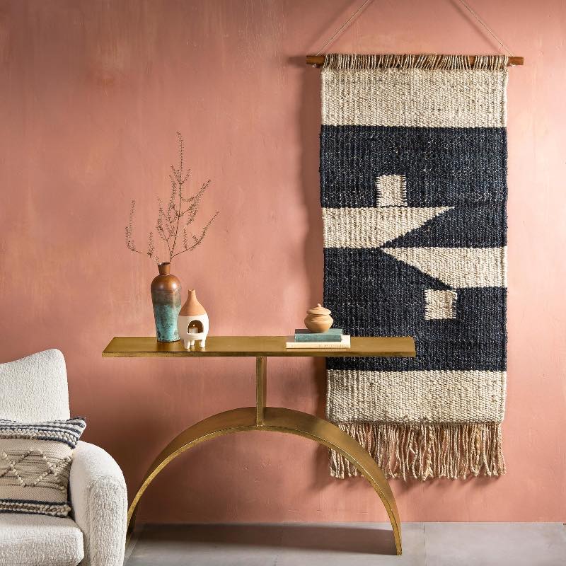 Austin Black and Natural Hemp Wall Hanging