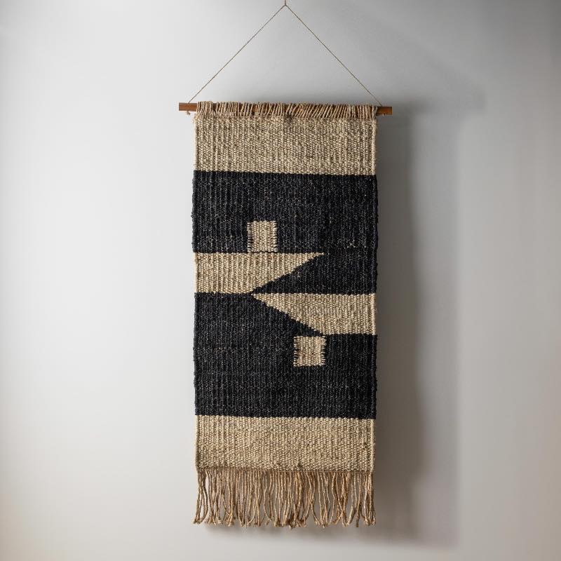 Austin Black and Natural Hemp Wall Hanging