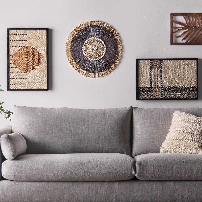 Mana Woven Wall Art, Circle Next To Lines