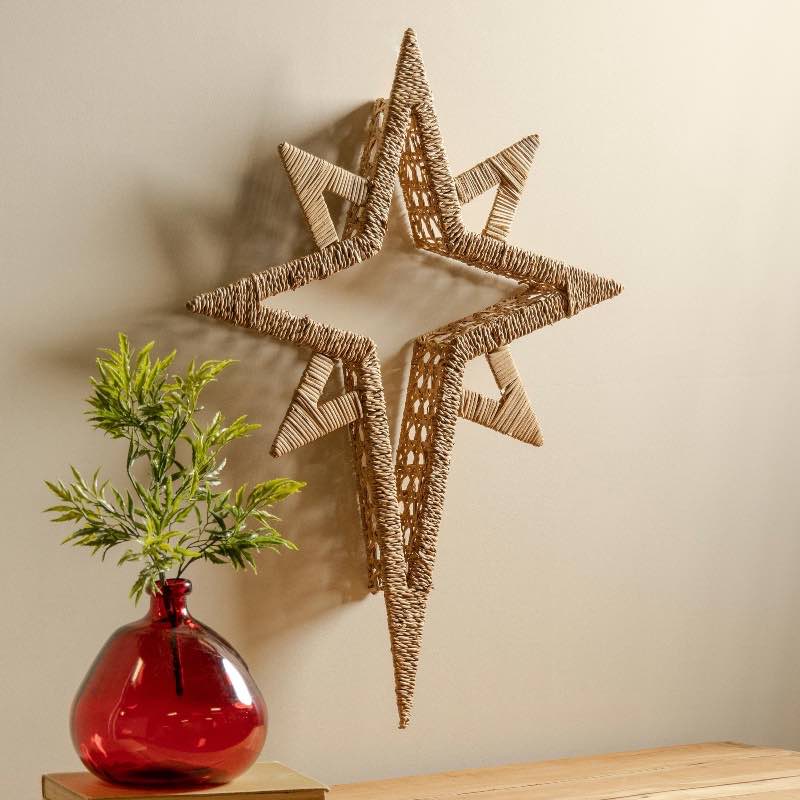 Hand-Woven Rattan Wall Star