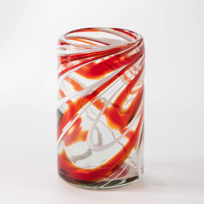 Holiday Swirl Recycled Glass Pints, Set of 4