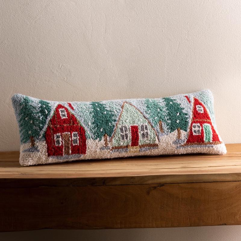 A-Frame Row Houses Hooked Lumbar Pillow