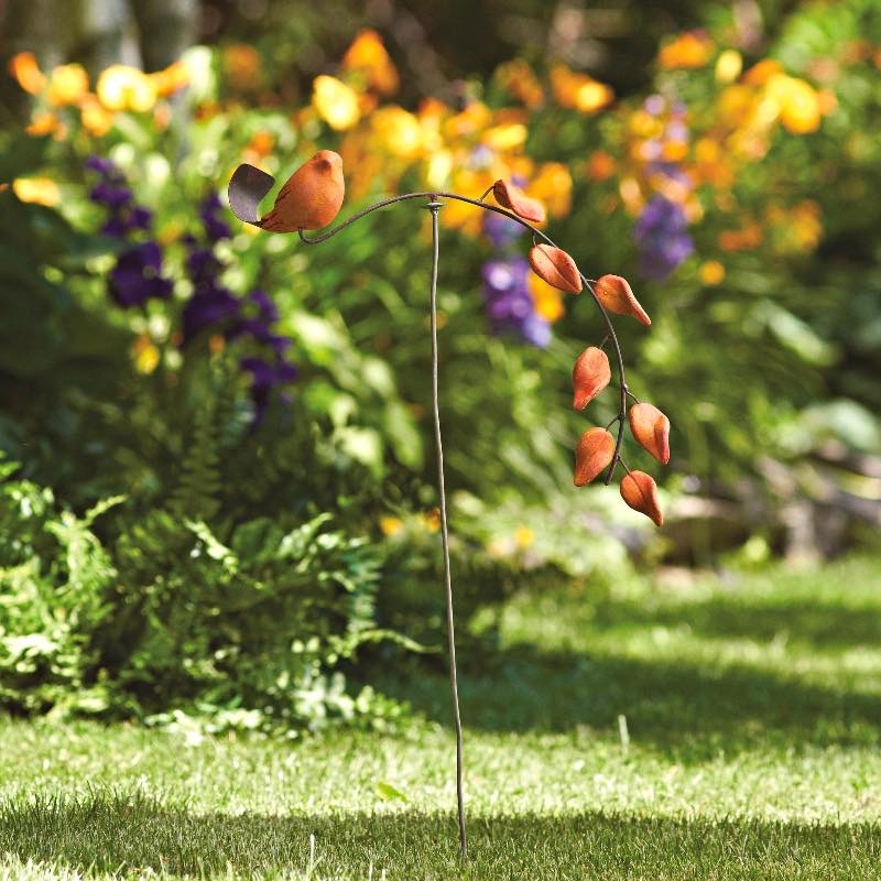 Honduran Clay and Metal Spice-Colored Bird Balancer