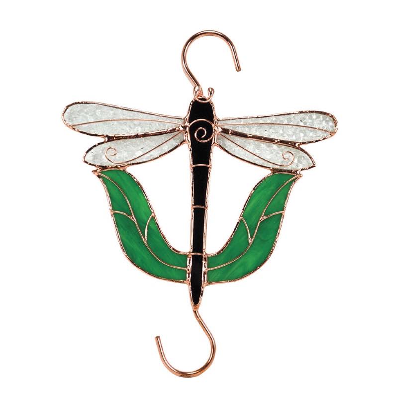 Hand-Cut Stained Glass Dragonfly Hook