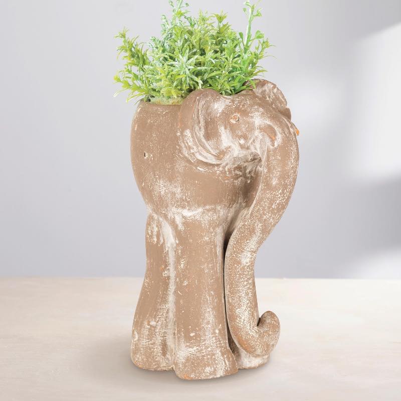 Honduran Clay Tall Elephant Planter