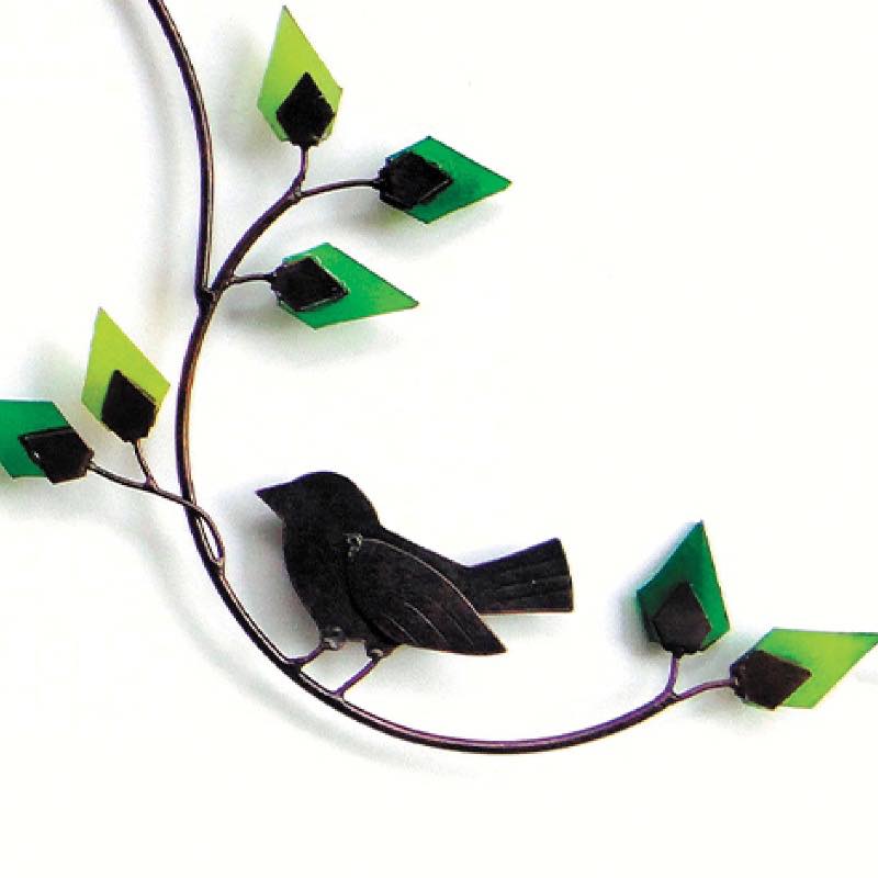 Forest Birds Metal and Glass Mobile