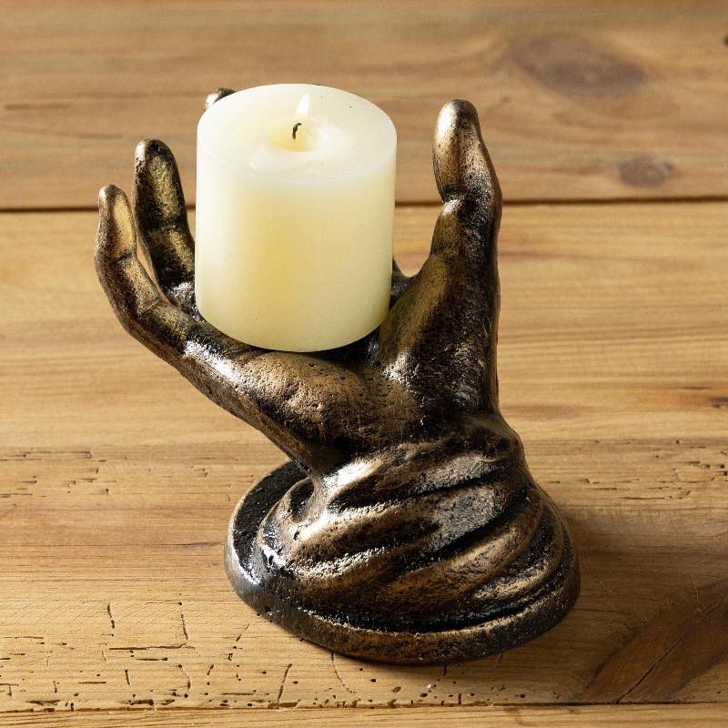 Bronzed Cast Iron Hand Statue with Black Finish