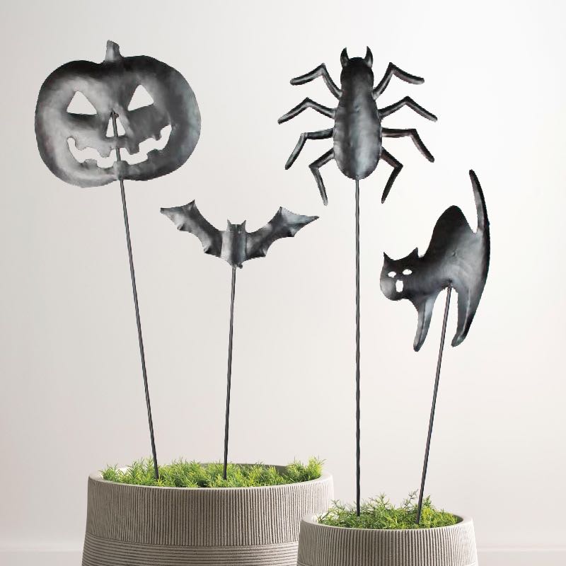 Halloween Metal Yard Stakes, Set of 4