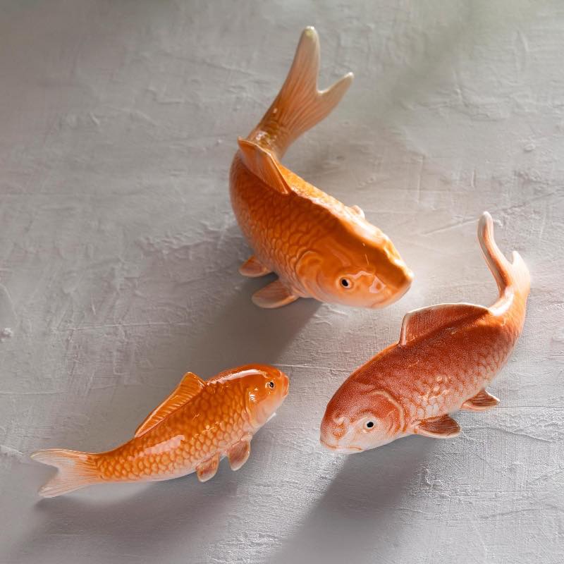 Ceramic Koi Fish Wall Art, Set of 3