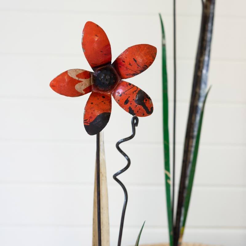 Recycled Iron Flowers, set of 3