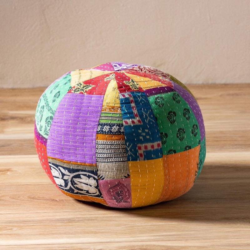 Kantha Sphere Throw Pillow