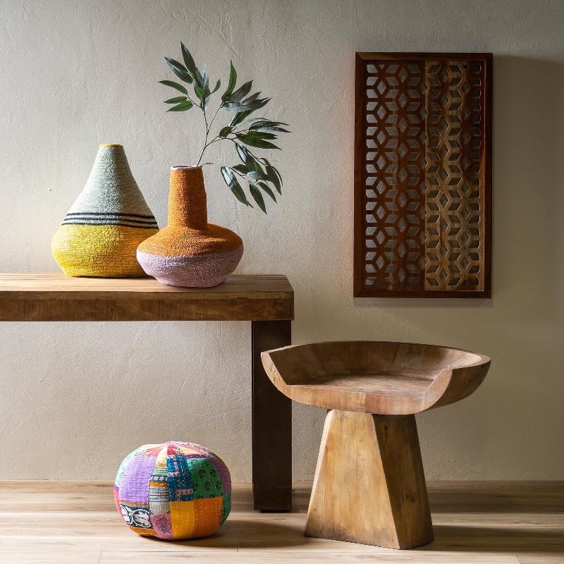 Reclaimed Fir Wood Accent Stool