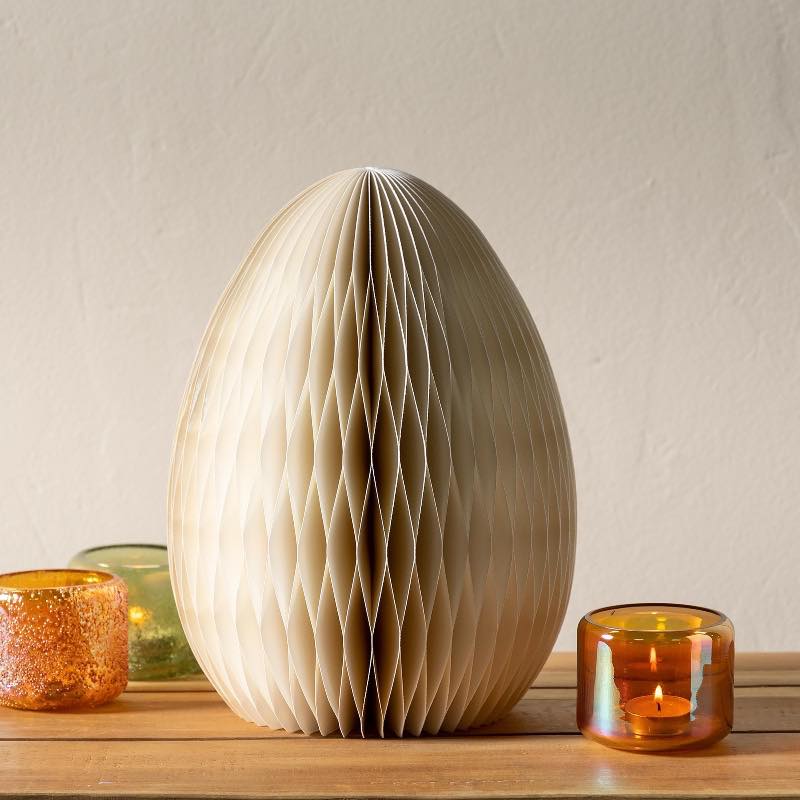 Honeycomb Paper Egg Tabletop Ornament