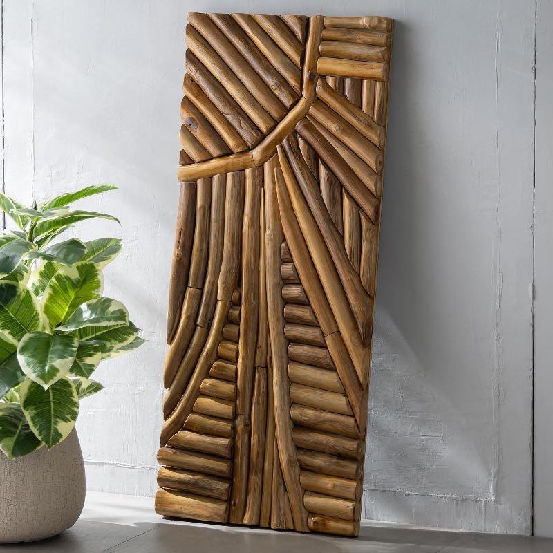 Rising Sun Teak Wall Art