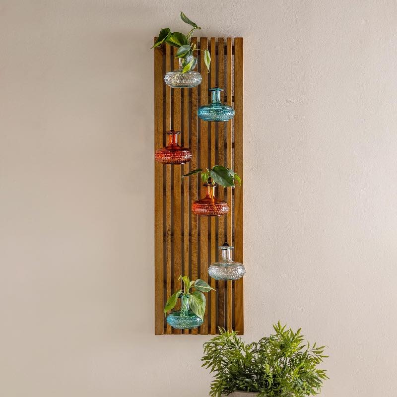 Teak Wood Plant Propagation Wall Stand