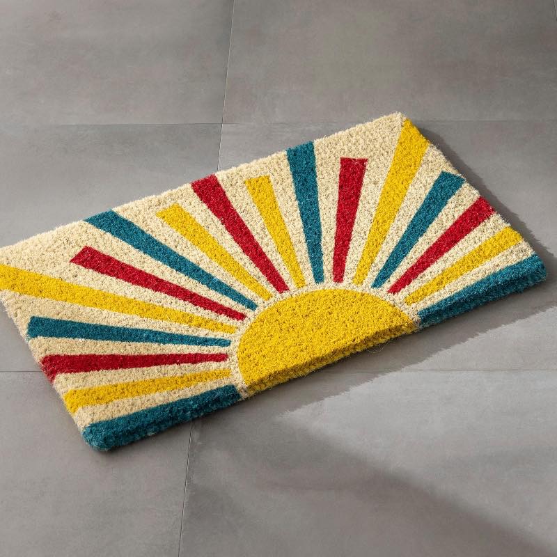 Retro Sun Coir Doormat