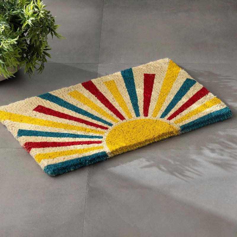 Retro Sun Coir Doormat