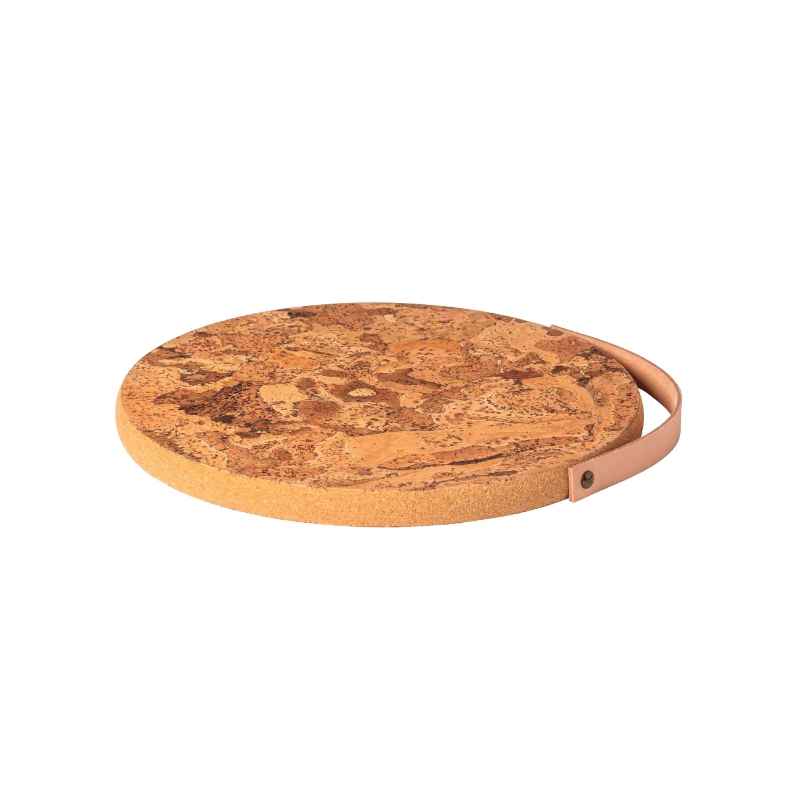 Cork Trivet with Leather Handle, 12