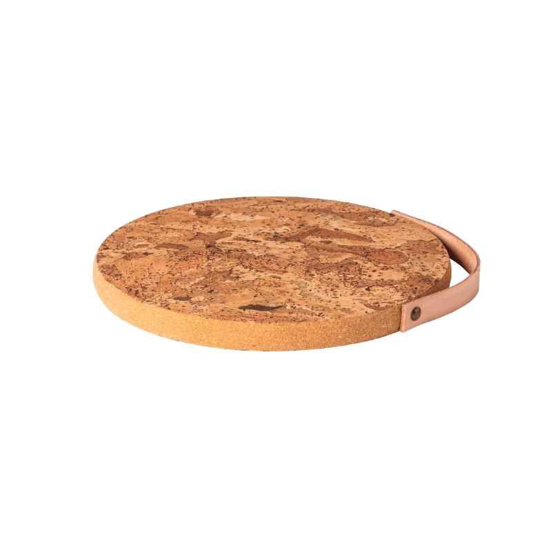 Cork Trivet with Leather Handle, 10