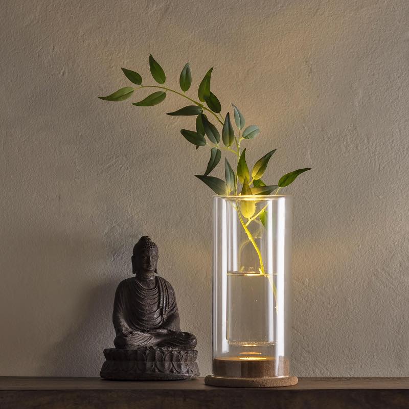 LED-Illuminated Glass Vase