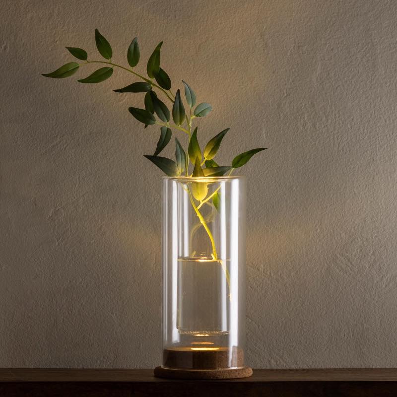 LED-Illuminated Glass Vase