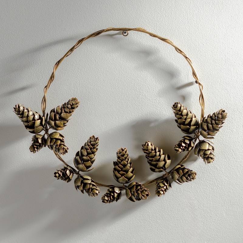 Metal Pinecone Wreath