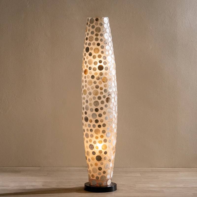 Tall Capiz Column Lamp