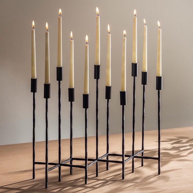 Forged Iron Taper Candelabra