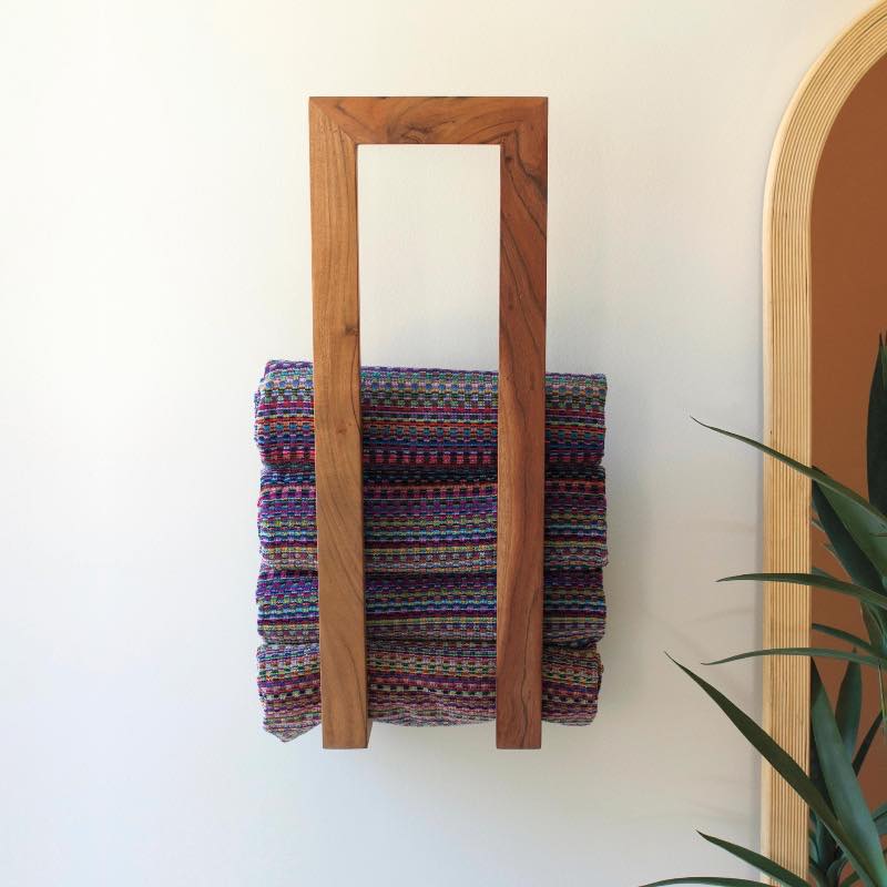 Wooden Wall Towel Rack