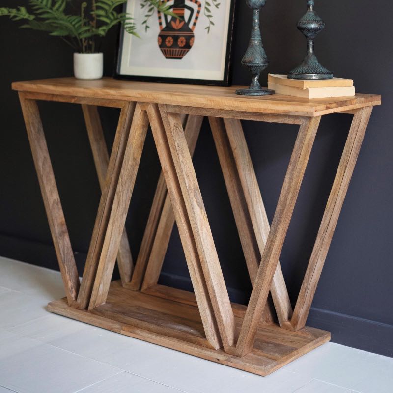 Mango Wood Triangle Console