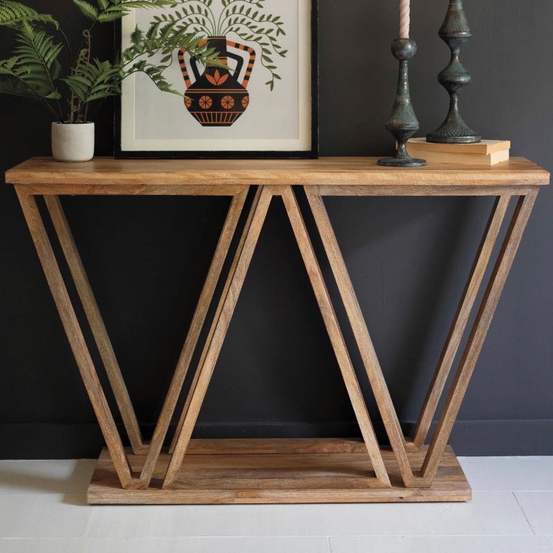 Mango Wood Triangle Console