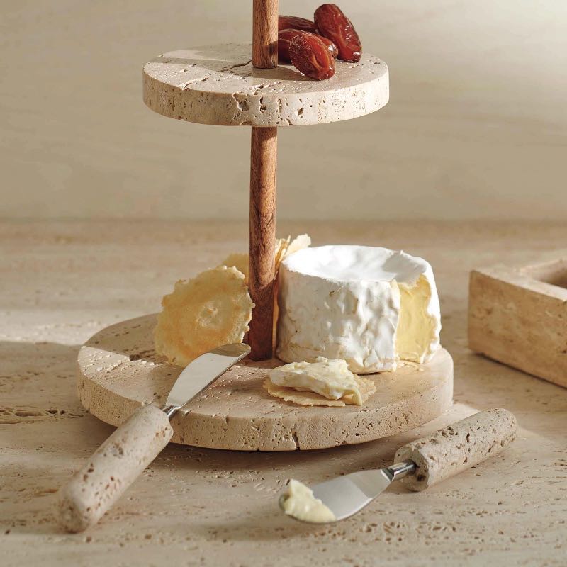 Marbella Travertine Cheese Spreaders, Set of 2