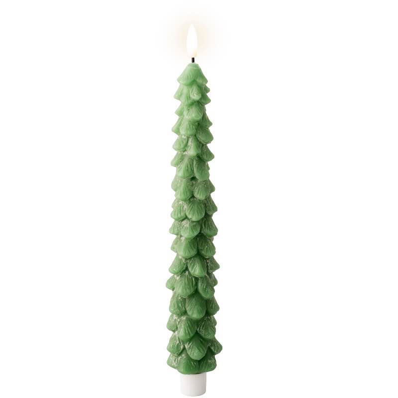 LED Wax Tree Taper Candle with Realistic Wick