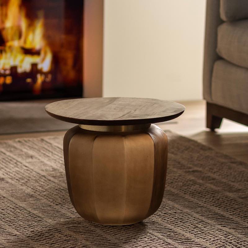 Robusto Frosted Glass Side Table