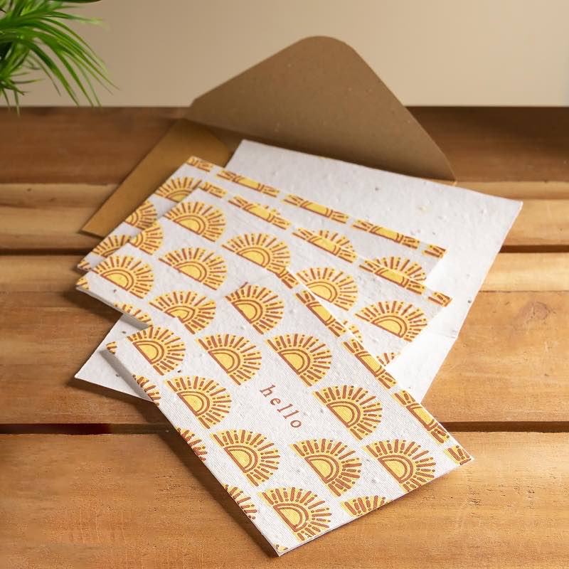 Sunshine Seed Paper Note Cards (Set of 6) - Plantable