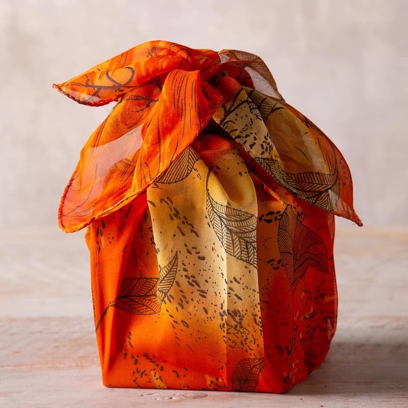 Furoshiki-Style Sari Fabric Gift Wrap, Set of 6