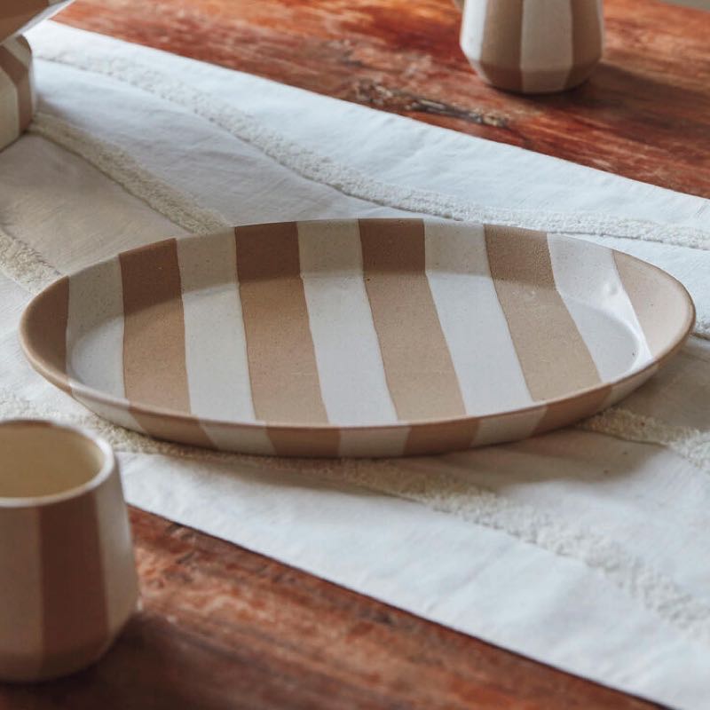 Botera Striped Ceramic Platter, 14