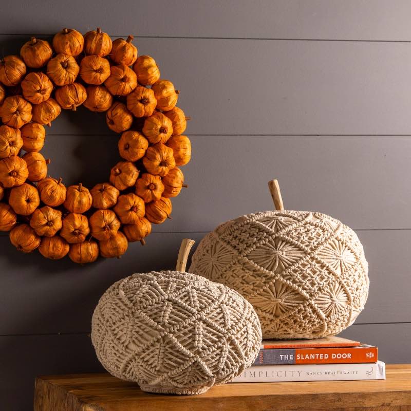 Macrame Pumpkins, Set of 2