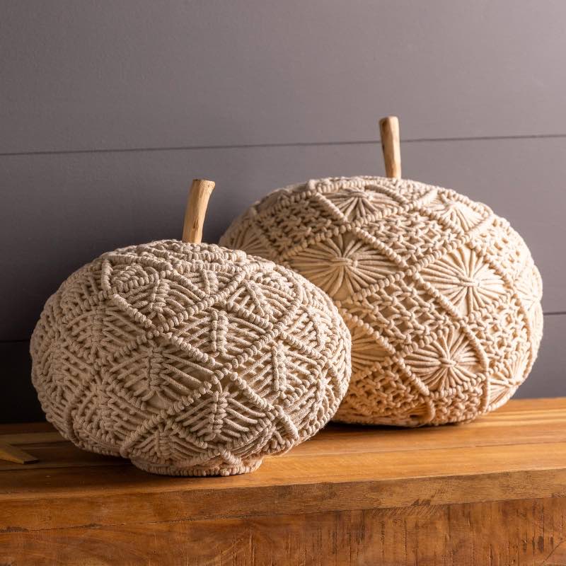 Macrame Pumpkins, Set of 2