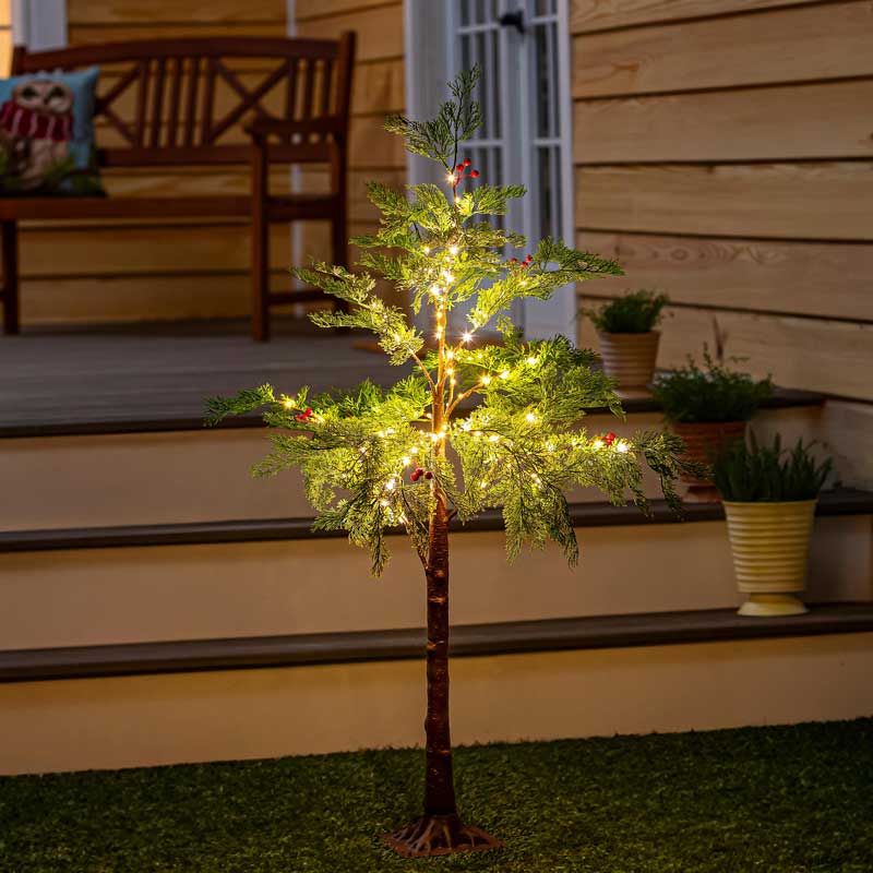 Indoor/Outdoor Lit Cedar Tree (4')