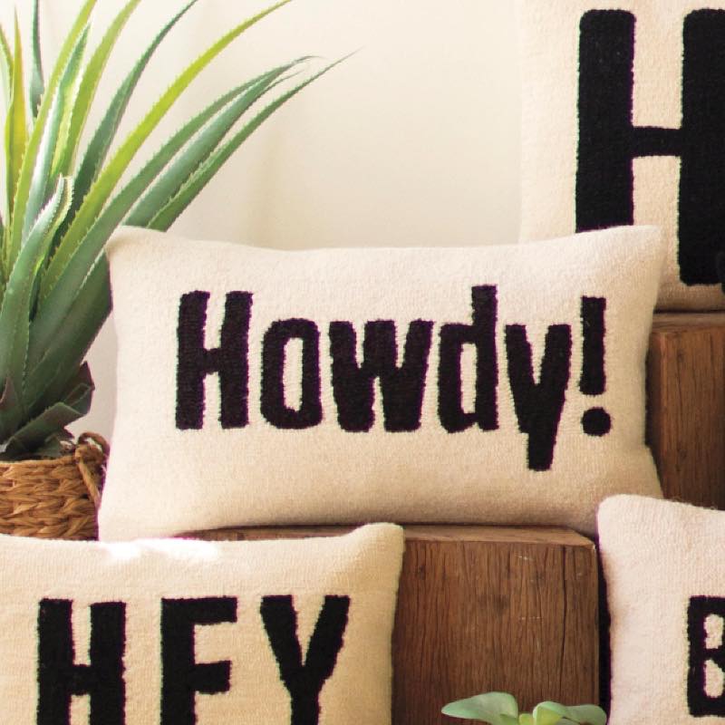 Howdy Hand-Hooked Pillow, 23