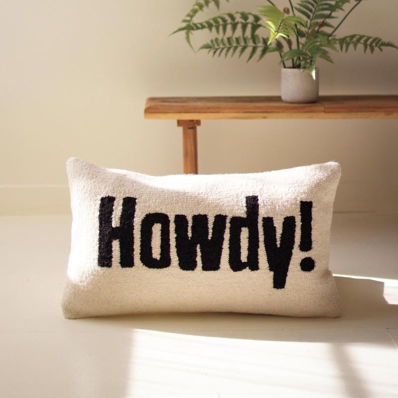 Howdy Hand-Hooked Pillow, 23