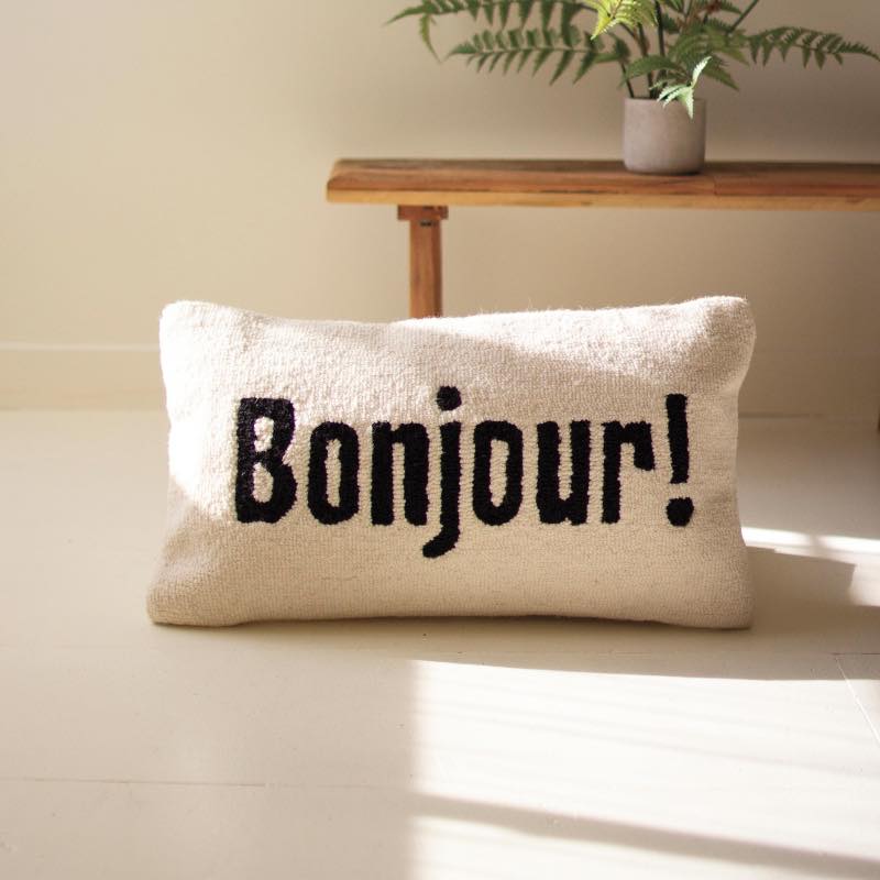 Bonjour Hand-hooked Pillow, 23